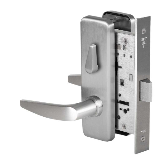 BEST 45H0LT16J626 Grade 1 Privacy Mortise Lock 16 Lever J Escutcheon Non-Keyed Satin Chrome Finish Field Reversible 45H0LT16J626