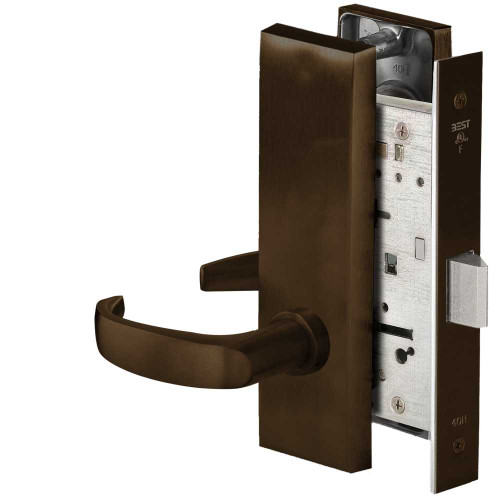 BEST 45H0N14M613 Grade 1 Passage Mortise Lock 14 Lever M Escutcheon Non-Keyed Oil-Rubbed Bronze Finish Field Reversible 45H0N14M613
