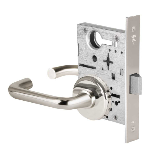 BEST 45H0N3H625 Grade 1 Passage Mortise Lock 3 Lever H Rose Non-Keyed Bright Chrome Finish Field Reversible 45H0N3H625