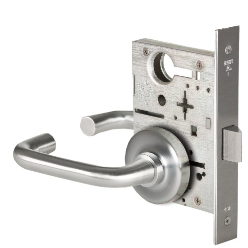 BEST 45H0N3R626 Grade 1 Passage Mortise Lock 3 Lever R Rose Non-Keyed Satin Chrome Finish Field Reversible