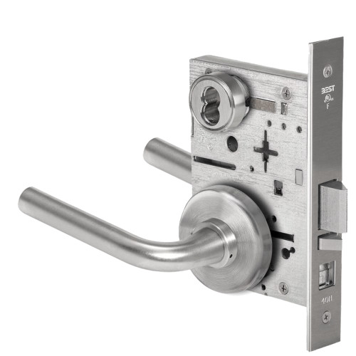 BEST 45H7A12H626 Grade 1 Office Mortise Lock 12 Lever H Rose SFIC Housing Less Core Satin Chrome Finish Field Reversible