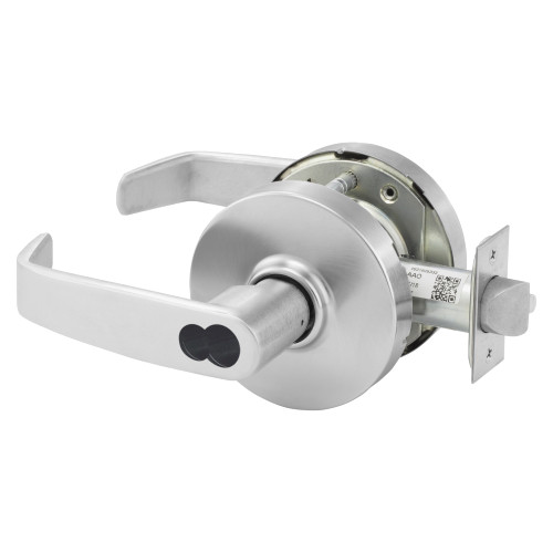 Sargent 2860-10G04 LL 26D Grade 1 Storeroom or Closet Cylindrical Lock L Lever LFIC Prep Disposable Core Satin Chrome Finish Not Handed