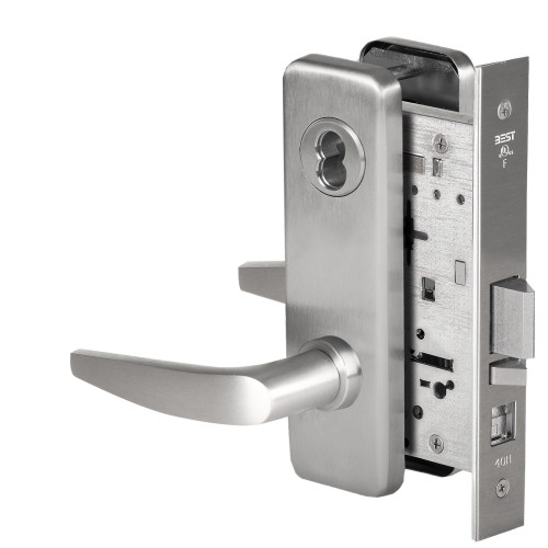 BEST 45H7A16J626 Grade 1 Office Mortise Lock 16 Lever J Escutcheon SFIC Housing Less Core Satin Chrome Finish Field Reversible