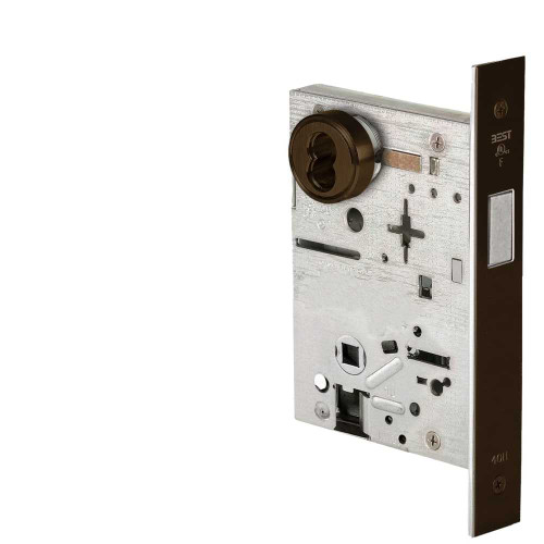 BEST 45H7AD-613 Grade 1 Mortise Deadlock SFIC Prep Less Core Dark Oxidized Satin Bronze Oil Rubbed Finish Field Reversible 45H7AD-613