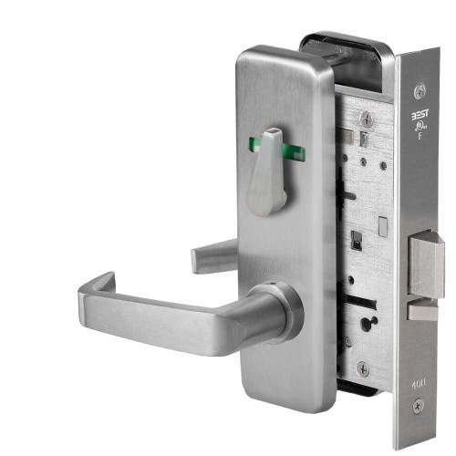 BEST 45H7AT15J630VIT Grade 1 Office Mortise Lock Visual Thumbturn Indicator 15 Lever J Escutcheon SFIC Housing Less Core Satin Stainless Steel Finish Field Reversible 45H7AT15J630VIT