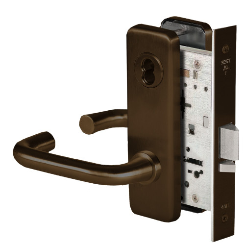 BEST 45H7AT3J613 Grade 1 Office Mortise Lock 3 Lever J Escutcheon SFIC Housing Less Core Oil-Rubbed Bronze Finish Field Reversible
