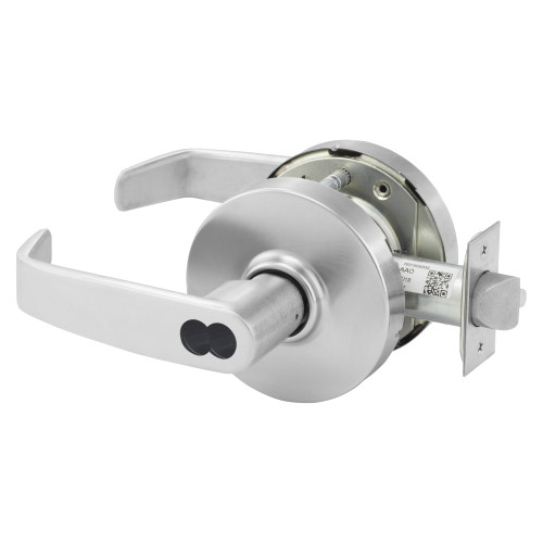 Sargent 2870-10G37 LL 26D Grade 1 Classroom Cylindrical Lock L Lever SFIC Prep Disposable Core Satin Chrome Finish Not Handed