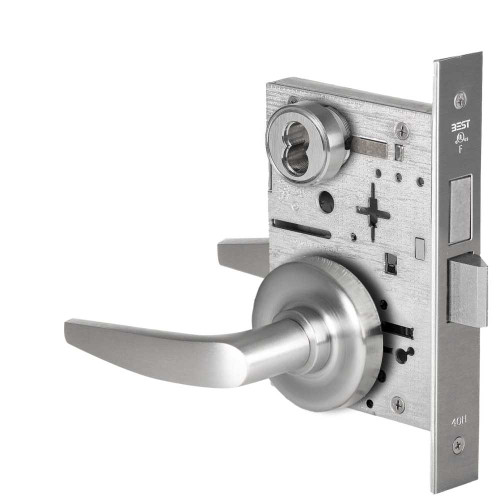BEST 45H7G16R626 Grade 1 Communicating Mortise Lock 16 Lever R Rose SFIC Housing Less Core Satin Chrome Finish Field Reversible 45H7G16R626
