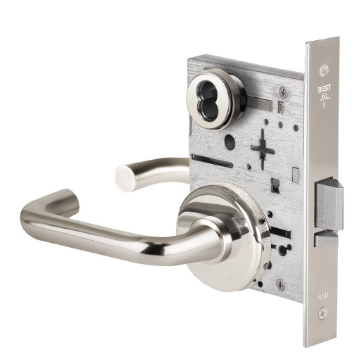 BEST 45H7R3H625 Grade 1 Classroom Mortise Lock 3 Lever H Rose SFIC Housing Less Core Bright Chrome Finish Field Reversible