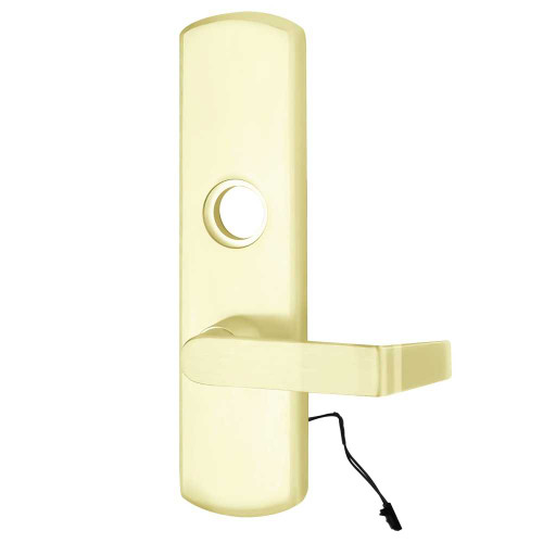Von Duprin M996L-BE-06KN-R/V US3 RHR Grade 1 Motorized Lever Trim Blank Escutcheon Rim/Vertical Rod Prep 06KN Lever Style Bright Brass Finish Right Hand Reverse M996L-BE-06KN-R/V US3 RHR