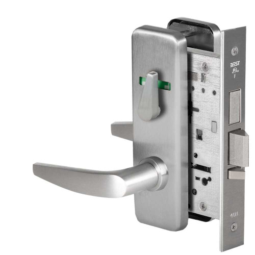 BEST 45H7TD16J626VIB Grade 1 Dormitory Mortise Lock Double Visual Indicator 16 Lever J Escutcheon SFIC Housing Less Core Satin Chrome Finish Field Reversible 45H7TD16J626VIB