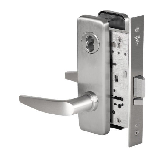 BEST 45H7W16J626 Grade 1 Storeroom Mortise Lock 16 Lever J Escutcheon SFIC Housing Less Core Satin Chrome Finish Field Reversible