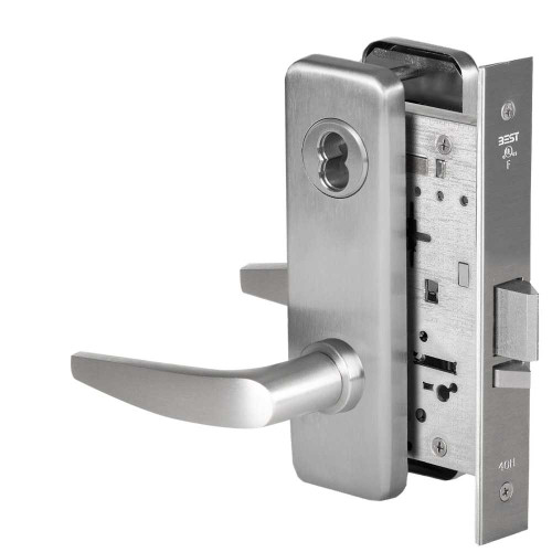 BEST 45H7W16J626 Grade 1 Storeroom Mortise Lock 16 Lever J Escutcheon SFIC Housing Less Core Satin Chrome Finish Field Reversible 45H7W16J626