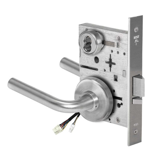 BEST 45HW7DEL12H626 Fail Safe 24V Electrified Mortise Lock 12 Lever H Rose Satin Chrome 45HW7DEL12H626