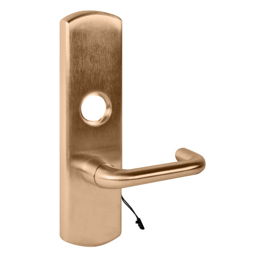 Von Duprin M996L-BE-03-M US10 LHR Grade 1 Motorized Lever Trim Blank Escutcheon Mortise Prep 03 Lever Style Satin Bronze Clear Coated Finish Left Hand Reverse