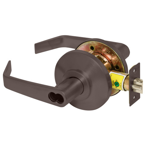 BEST 7KC37R15DS3613 Grade 2 Classroom Cylindrical Lock 15 Lever SFIC Less Core Oil-Rubbed Bronze Finish Non-handed