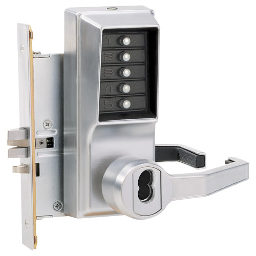 Kaba Simplex RR8146M-26D-41 Mortise Combination Lever Lock Key Override Passage Lockout Medeco/Yale/ASSA/Abloy LFIC Prep Less Core Satin Chrome