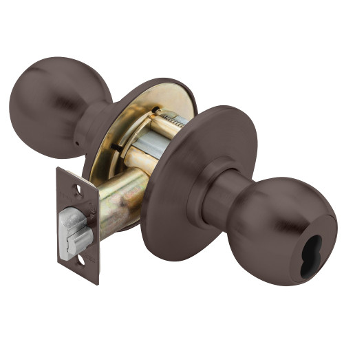 BEST 8K37D4AS3613 Grade 1 Storeroom Cylindrical Lock 4 Knob SFIC Less Core Oil-Rubbed Bronze Finish Non-handed