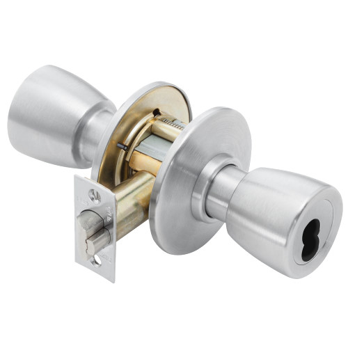 BEST 8K37R6AS3626 Grade 1 Classroom Cylindrical Lock 6 Knob SFIC Less Core Satin Chrome Finish Non-handed