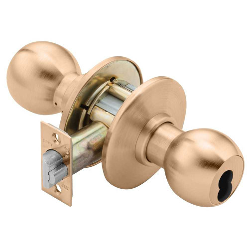 BEST 8K37T4AS3612 Grade 1 Dormitory Cylindrical Lock 4 Knob SFIC Less Core Satin Bronze Finish Non-handed 8K37T4AS3612