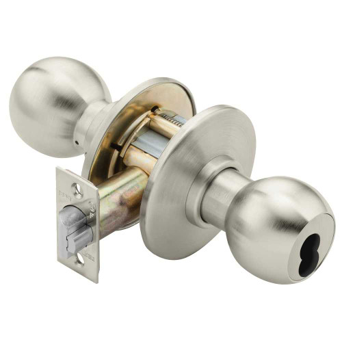 BEST 8K37T4AS3619 Grade 1 Dormitory Cylindrical Lock 4 Knob SFIC Less Core Satin Nickel Finish Non-handed 8K37T4AS3619