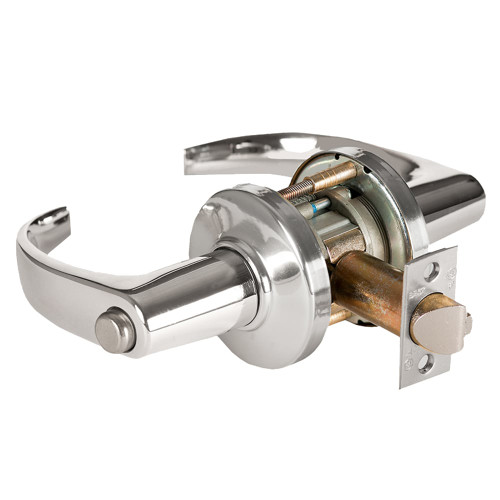 BEST 9K30L14CS3625 Grade 1 Privacy Cylindrical Lock 14 Lever C Rose Non-Keyed Bright Chrome Finish 4-7/8 ANSI Strike Non-handed