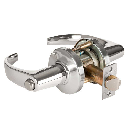 BEST 9K30L14CS3625 Grade 1 Privacy Cylindrical Lock 14 Lever C Rose Non-Keyed Bright Chrome Finish 4-7/8 ANSI Strike Non-handed 9K30L14CS3625