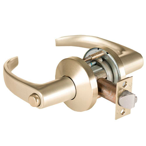 BEST 9K30L14KS3606 Grade 1 Privacy Cylindrical Lock 14 Lever K Rose Non-Keyed Satin Brass Finish 4-7/8 ANSI Strike Non-handed 9K30L14KS3606