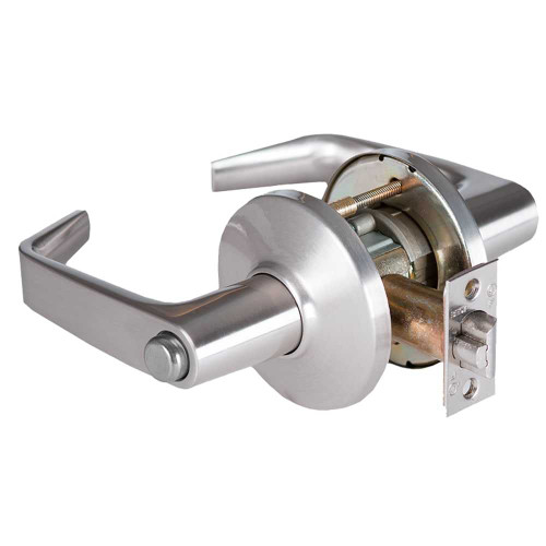 BEST 9K30L15DSTK626 Grade 1 Privacy Cylindrical Lock 15 Lever D Rose Non-Keyed Satin Chrome Finish 2-3/4 ANSI Strike Non-handed 9K30L15DSTK626