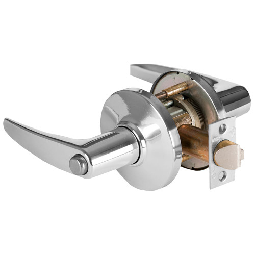 BEST 9K30L16DS3625 Grade 1 Privacy Cylindrical Lock 16 Lever D Rose Non-Keyed Bright Chrome Finish 4-7/8 ANSI Strike Non-handed