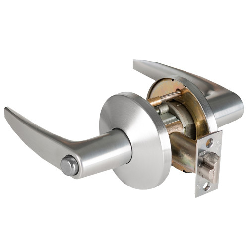 BEST 9K30L16LSTK626 Grade 1 Privacy Cylindrical Lock 16 Lever L Rose Non-Keyed Satin Chrome Finish 2-3/4 ANSI Strike Non-handed