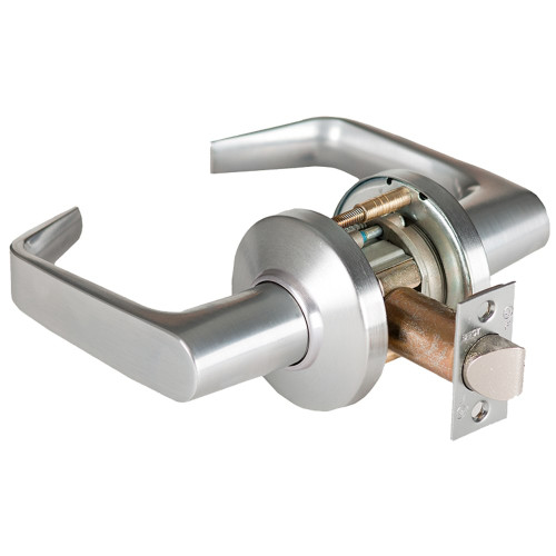 BEST 9K30N15CSTK626 Grade 1 Passage Cylindrical Lock 15 Lever C Rose Non-Keyed Satin Chrome Finish 2-3/4 ANSI Strike Non-handed
