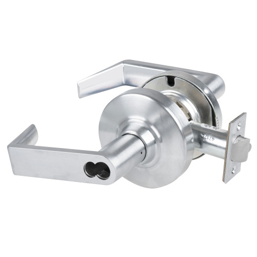 Schlage ND96BDEU RHO 626 RX Grade 1 Electrified Cylindrical Lock Storeroom Function with Vandlgard 12-24V DC Fail Secure 2-3/4 Backset RX Rhodes Lever SFIC Prep Satin Chrome