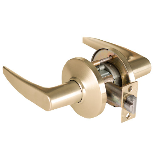 BEST 9K30N16DS3606 Grade 1 Passage Cylindrical Lock 16 Lever D Rose Non-Keyed Satin Brass Finish 4-7/8 ANSI Strike Non-handed