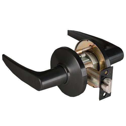 BEST 9K30N16DS3622 Grade 1 Passage Cylindrical Lock 16 Lever D Rose Non-Keyed Matte Black Finish 4-7/8 ANSI Strike Non-handed