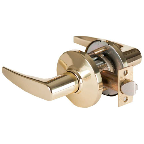 BEST 9K30N16DSTK605 Grade 1 Passage Cylindrical Lock 16 Lever D Rose Non-Keyed Bright Brass Finish 2-3/4 ANSI Strike Non-handed 9K30N16DSTK605