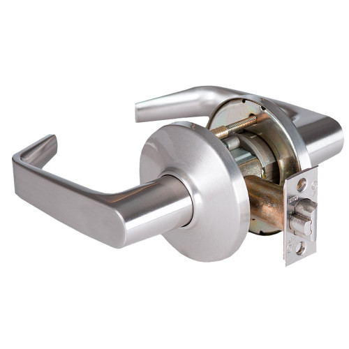 BEST 9K30Q15DS3626 Grade 1 Exit Cylindrical Lock 15 Lever D Rose Non-Keyed Satin Chrome Finish 4-7/8 ANSI Strike Non-handed