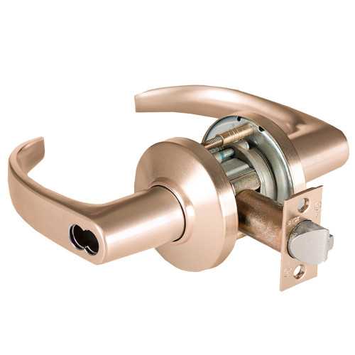 BEST 9K37AB14CSTK612 Grade 1 Entrance Cylindrical Lock 14 Lever C Rose SFIC Less Core Satin Bronze Finish 2-3/4 ANSI Strike Non-handed