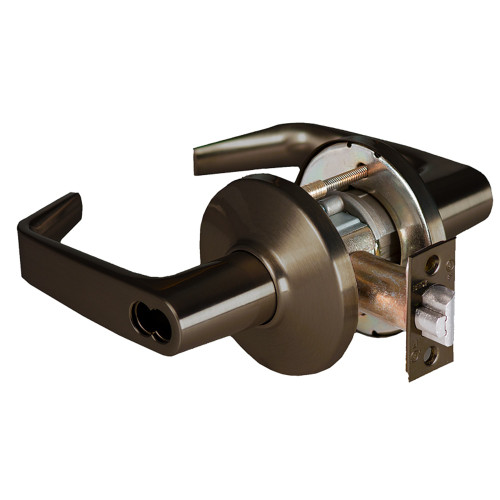 BEST 9K37AB15DS3613 Grade 1 Entrance Cylindrical Lock 15 Lever D Rose SFIC Less Core Oil-Rubbed Bronze Finish 4-7/8 ANSI Strike Non-handed