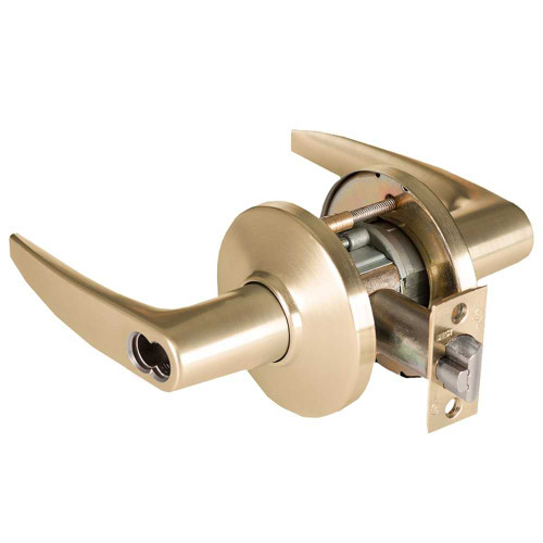 BEST 9K37AB16DS3606 Grade 1 Entrance Cylindrical Lock 16 Lever D Rose SFIC Less Core Satin Brass Finish 4-7/8 ANSI Strike Non-handed 9K37AB16DS3606