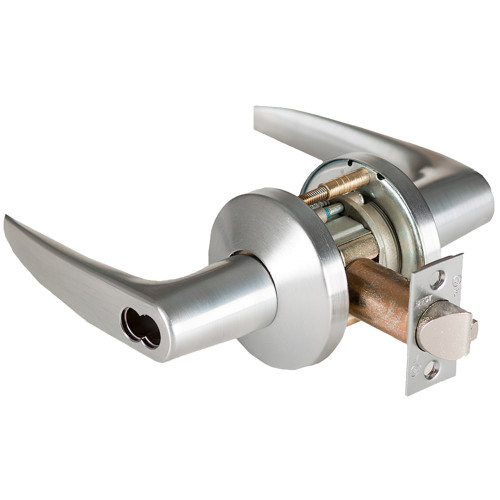 BEST 9K37AB16KSTK626LM Grade 1 Entrance Cylindrical Lock Lost Motion 16 Lever K Rose SFIC Less Core Satin Chrome Finish 2-3/4 ANSI Strike Non-handed