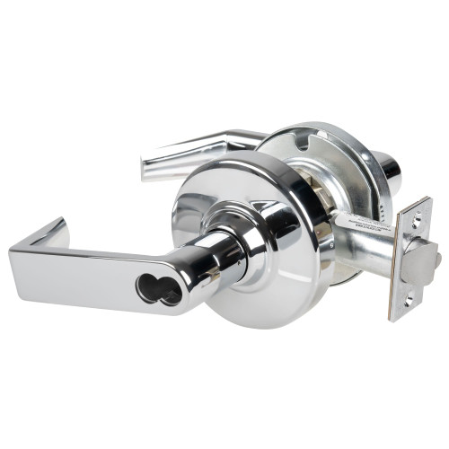 Schlage ND80JDEU RHO 625 RX Grade 1 Electrified Cylindrical Lock Storeroom Function 12-24V DC Fail Secure 2-3/4 Backset RX Rhodes Lever LFIC Prep Bright Chrome