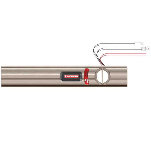 Von Duprin 967244 US15 Emergency Secure Lockdown Kit for Von Duprin 98 QEL 36 Exit Devices Visual Indicator Red with White Icon and LOCKDOWN Text Satin Nickel Plated Clear Coated Finish Field Reversible 967244 US15
