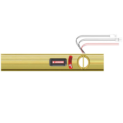 Von Duprin 967247 US4 Emergency Secure Lockdown Kit for Von Duprin 99 QEL 48 Exit Devices Visual Indicator Red with White Icon and LOCKDOWN Text Satin Brass Finish Field Reversible 967247 US4