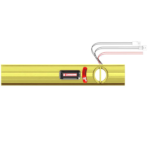 Von Duprin 967241 US3 Emergency Secure Lockdown Kit for Von Duprin 33A QEL 48 Exit Devices Visual Indicator Red with White Icon and LOCKDOWN Text Bright Brass Finish Field Reversible 967241 US3