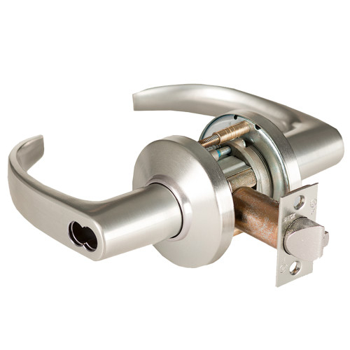 BEST 9K37D14CS3619 Grade 1 Storeroom Cylindrical Lock 14 Lever C Rose SFIC Less Core Satin Nickel Finish 4-7/8 ANSI Strike Non-handed