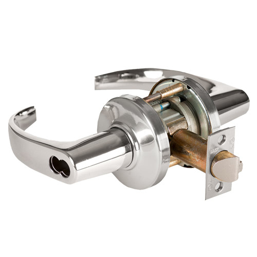 BEST 9K37D14CS3625 Grade 1 Storeroom Cylindrical Lock 14 Lever C Rose SFIC Less Core Bright Chrome Finish 4-7/8 ANSI Strike Non-handed
