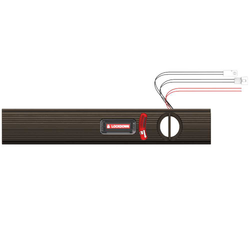 Von Duprin 967241 643E Emergency Secure Lockdown Kit for Von Duprin 33A QEL 48 Exit Devices Visual Indicator Red with White Icon and LOCKDOWN Text Aged Bronze Finish Field Reversible 967241 643E