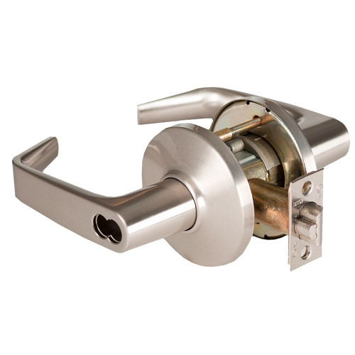 BEST 9K37D15DSTK619 Grade 1 Storeroom Cylindrical Lock 15 Lever D Rose SFIC Less Core Satin Nickel Finish 2-3/4 ANSI Strike Non-handed