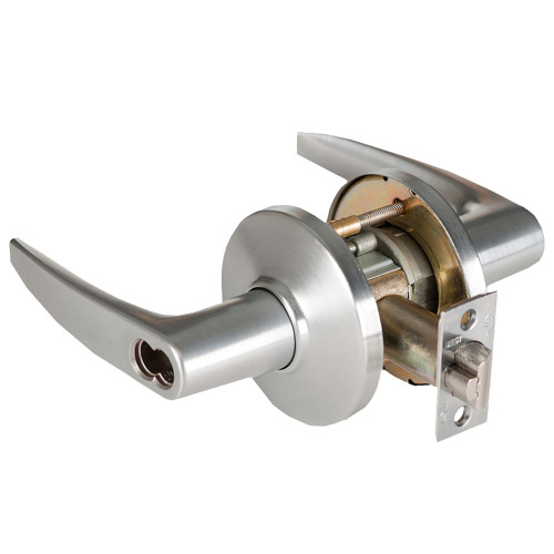 BEST 9K37D16DS3626AM Grade 1 Storeroom Cylindrical Lock 16 Lever D Rose SFIC Less Core Satin Chrome Anti-Microbial Finish 4-7/8 ANSI Strike Non-handed